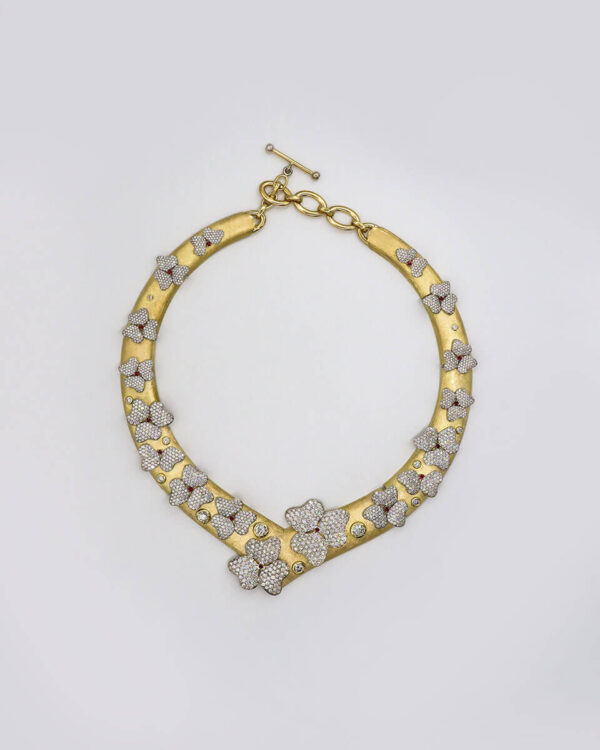 Guess Lily Multi flowers Detail Gold Tone Necklace