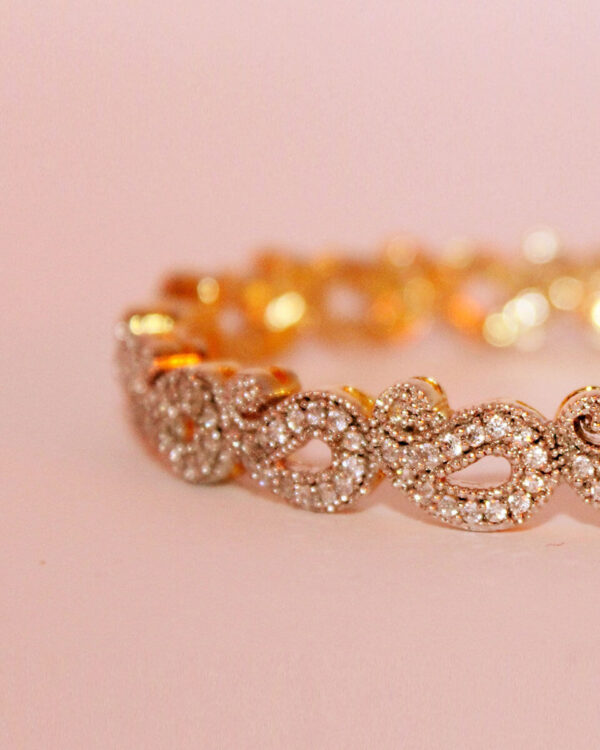 9ct Yellow Gold Cubic Zirconia Bangle - Image 2