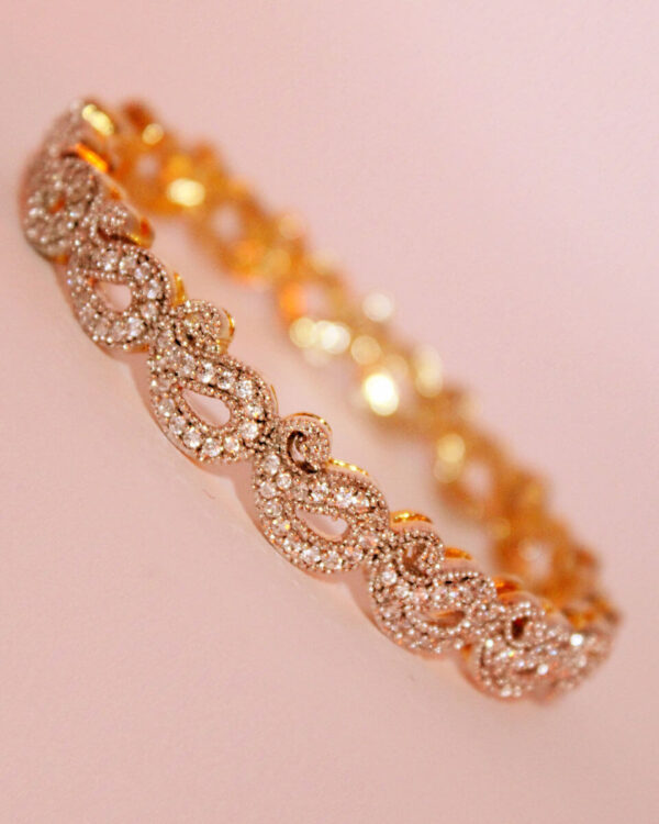 9ct Yellow Gold Cubic Zirconia Bangle - Image 3