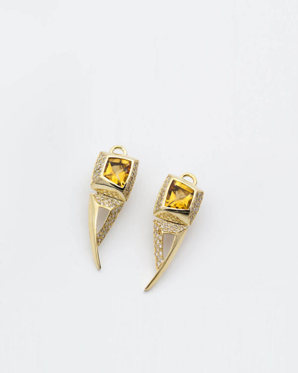 9ct Yellow Gold Crystal Hoop Earrings