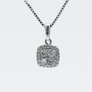 Sterling Silver Diamond & Crystal Pendant Cubic Zirconia