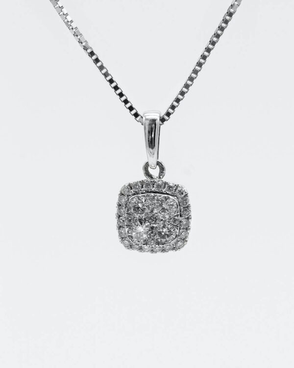 Sterling Silver Diamond & Crystal Pendant Cubic Zirconia