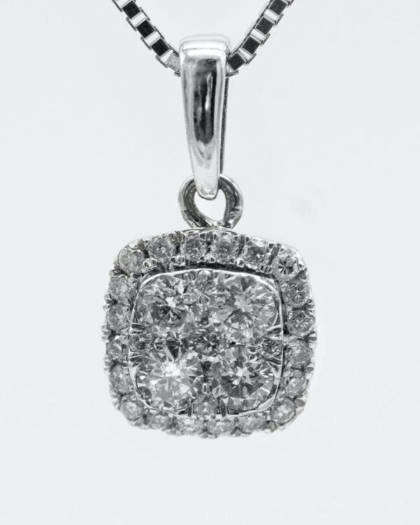 Sterling Silver Diamond & Crystal Pendant Cubic Zirconia - Image 2